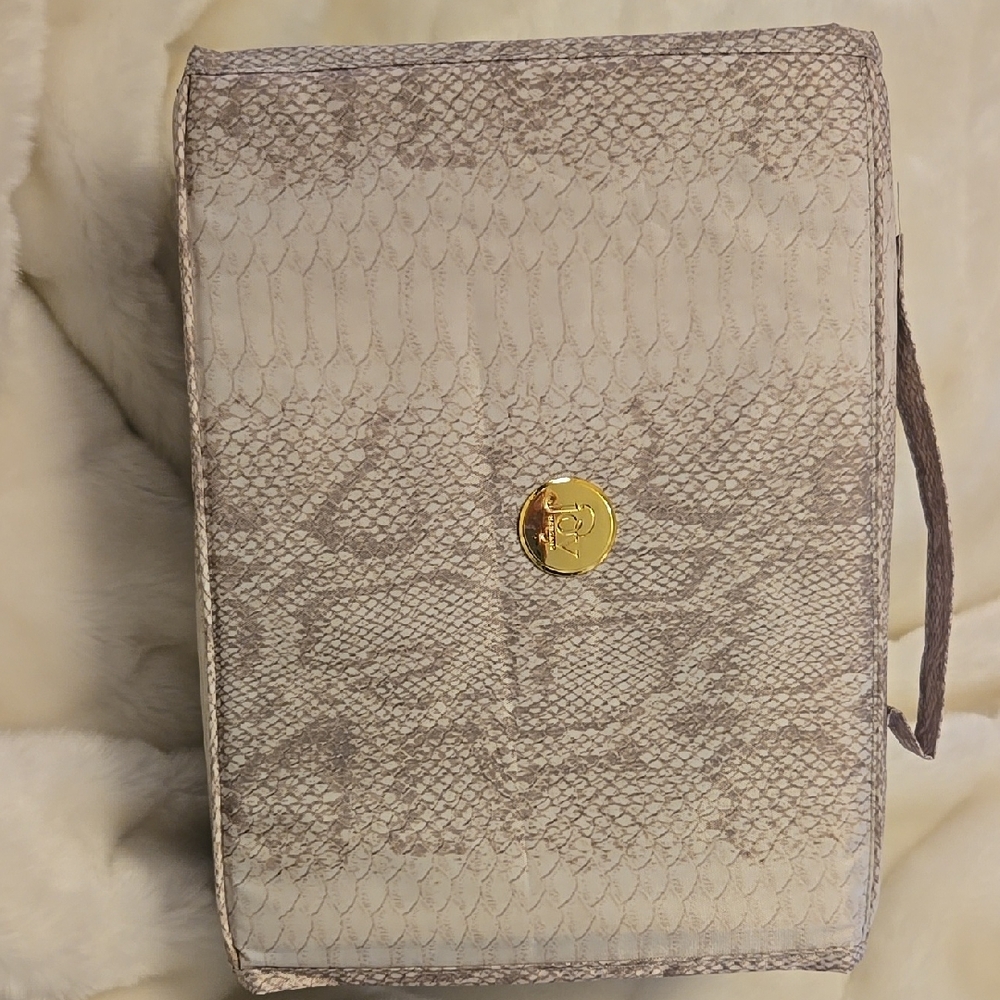 Joy Mangano Taupe Snake Pattern Travel Bag
